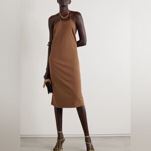 Zeynep Arcay open back stretch knot halter mini dress